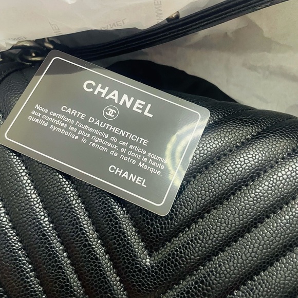 🖤😍 Chanel Boy bag Black Chevron Leather Shoulder Bag - Picture 15 of 16